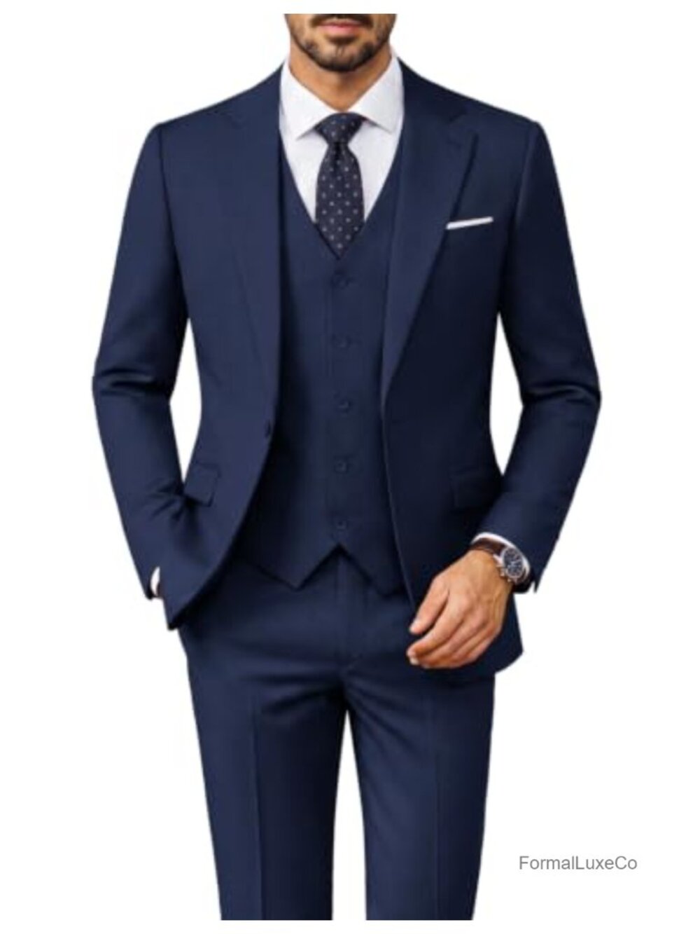 Men's 3 Piece Slim Fit Suit Set Tuxedo Wedding Business Formal